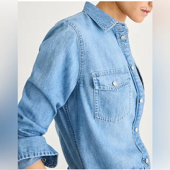 J. Crew Denim Chambray shirt 12 NWT - Picture 3 of 15